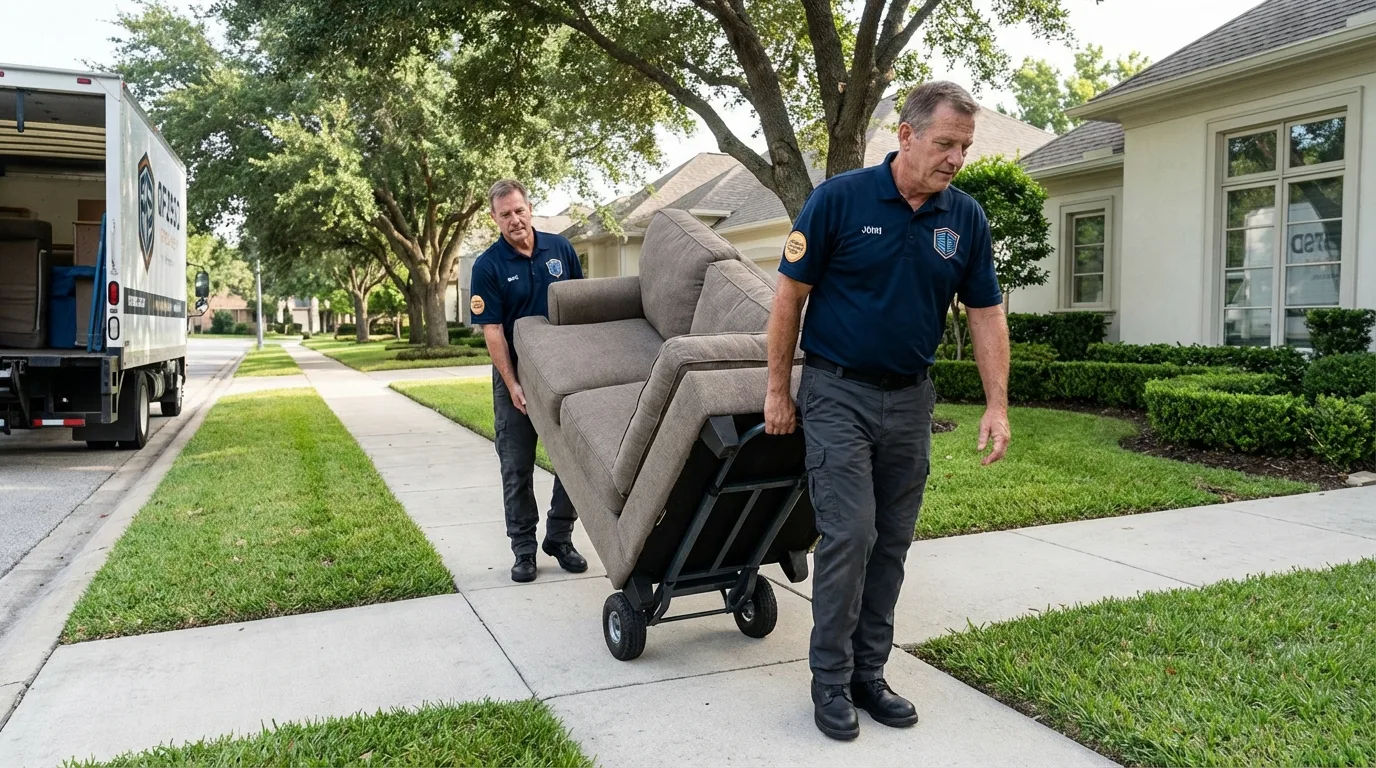 Local residential moving crew loading furniture in Lusk, WY